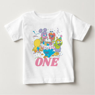 Camiseta De Bebé Barrio Sésamo   Primer cumpleaños del bebé