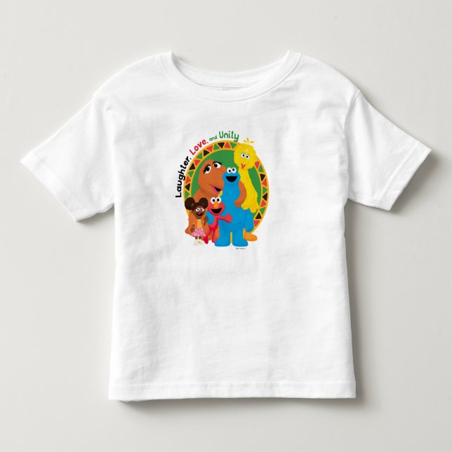 Camiseta De Bebé Barrio Sésamo | Risas, amor y unidad (Anverso)