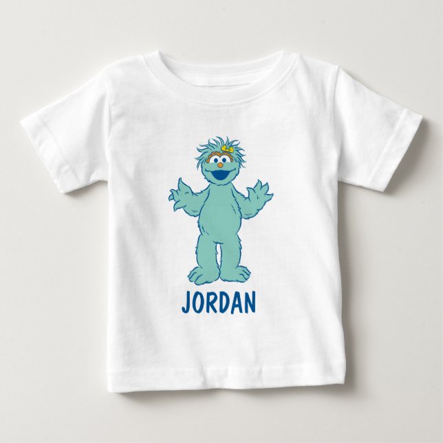 Camiseta De Bebé Barrio Sésamo | Rosita personalizada (Anverso)