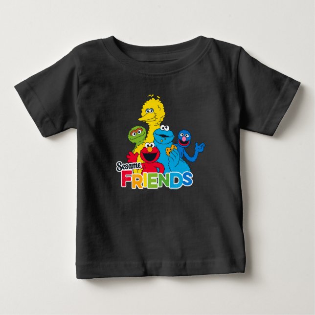 Camiseta De Bebé Barrio Sésamo | Sesame Friends (Anverso)