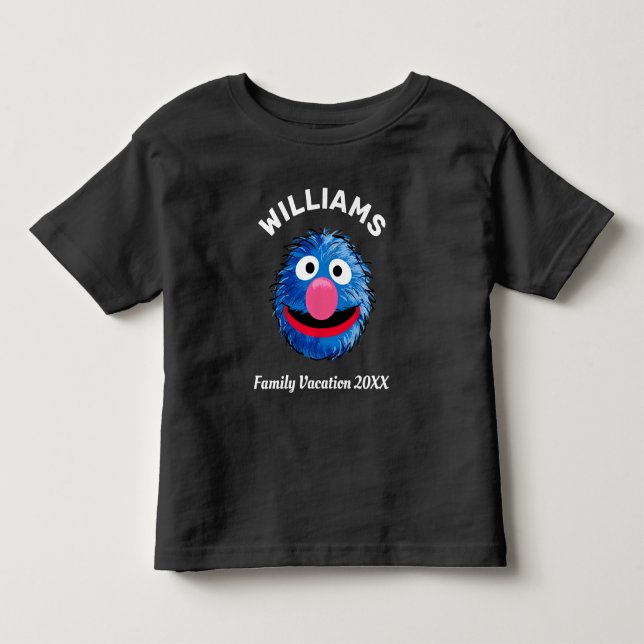 Camiseta De Bebé Barrio Sésamo | Vacaciones familiares en Grover (Anverso)