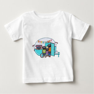 Camiseta De Bebé Barros amasados del remolque del vintage