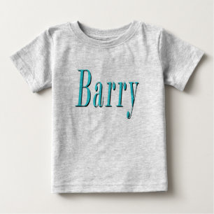 Camiseta De Bebé Barry, Nombre, Logo Azul,