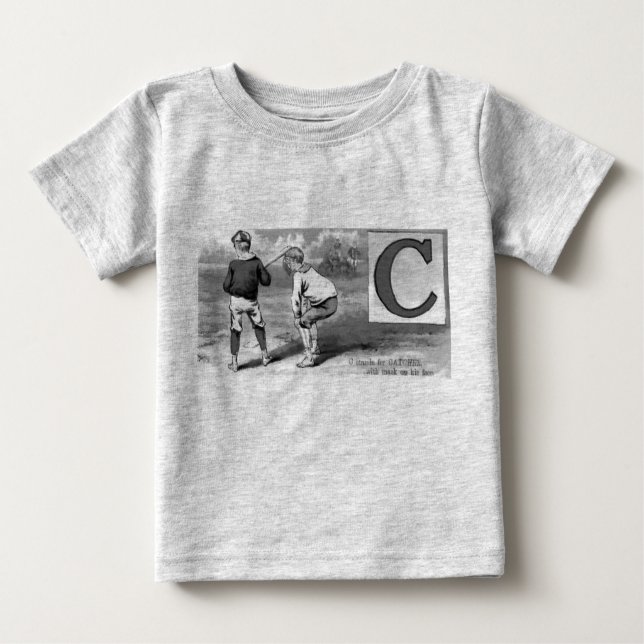 Camiseta De Bebé Baseball Inicial C Deportes Significado Catcher (Anverso)