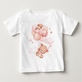 Camiseta De Bebé Bash de oso de cumpleaños: niño que celebra globos
