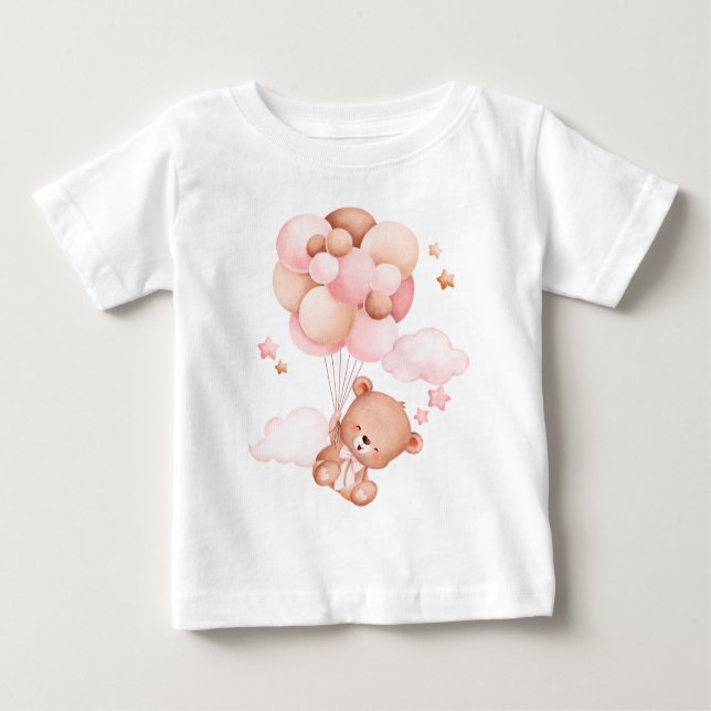 Camiseta De Bebé Bash de oso de cumpleaños: niño que celebra globos (Anverso)