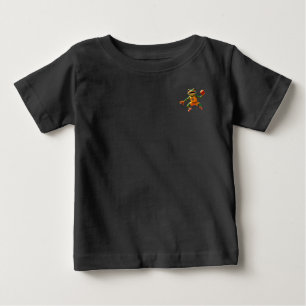Camiseta de bebé Basketball Frog negra por delante
