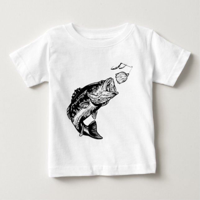 Camiseta De Bebé Bass atacando a spinnerbait (Anverso)