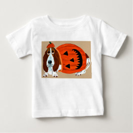 Camiseta De Bebé Basset Hound con disfraz de Jack-o-lantern de Hall
