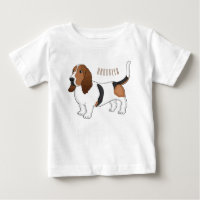 Basset hound dog cartoon illustration 