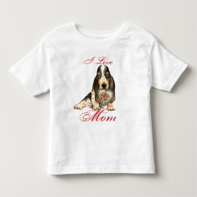 Camiseta De Bebé Basset Hound Heart Mom (Anverso)