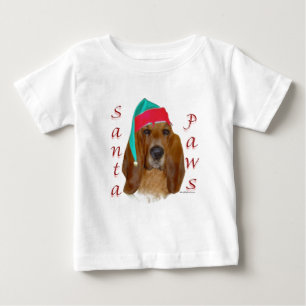 Camiseta De Bebé Basset Hound Santa Paws