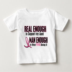 Camiseta De Bebé Basta de hombre real 1 TÍA de cáncer de mama