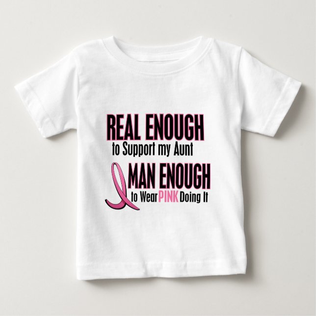 Camiseta De Bebé Basta de hombre real 1 TÍA de cáncer de mama (Anverso)