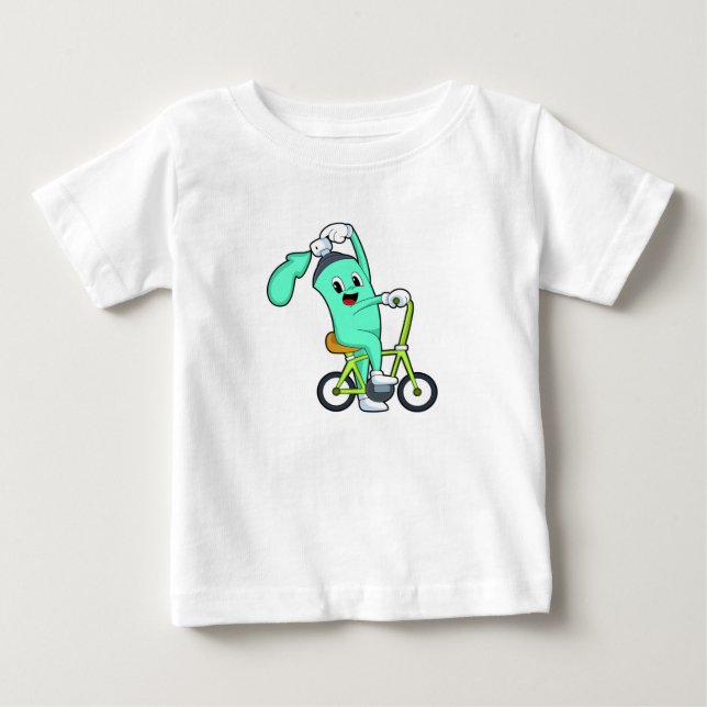 Camiseta De Bebé Bastón de spray con bicicleta (Anverso)