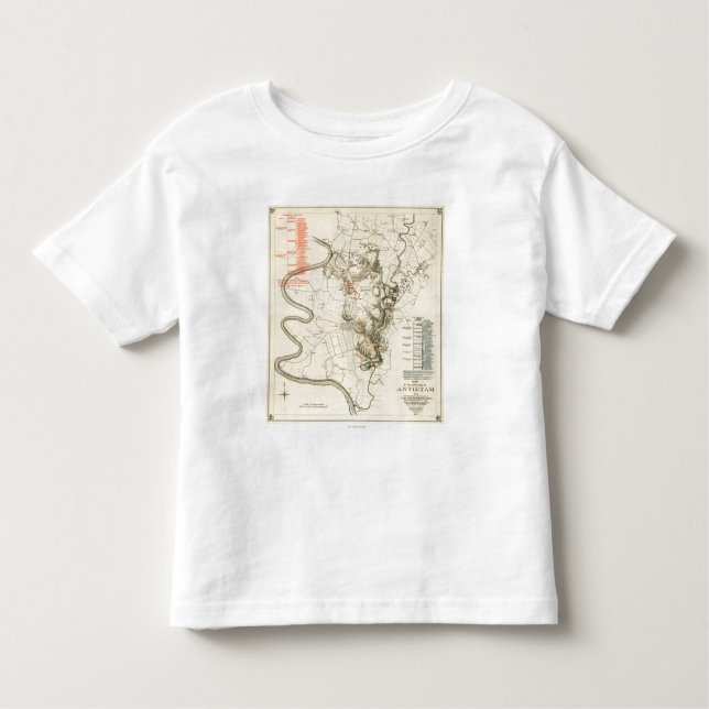 Camiseta De Bebé Batalla de Antietam - mapa panorámico 4 de la (Anverso)