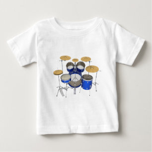Camiseta De Bebé Batería azul: