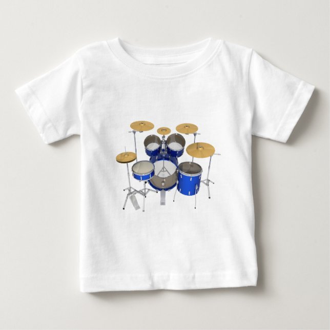 Camiseta De Bebé Batería azul: (Anverso)