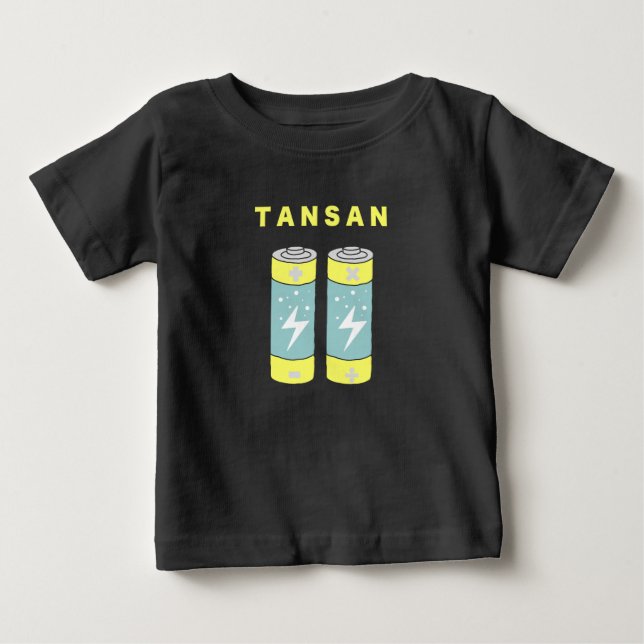 Camiseta De Bebé Baterías TANSAN (Anverso)