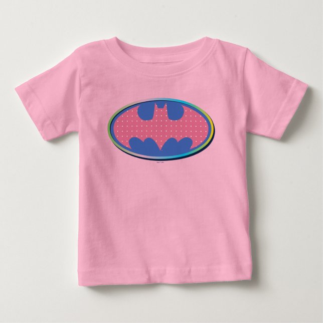 Camiseta De Bebé Batman | Logotipo de Punto de Polka Rosa (Anverso)