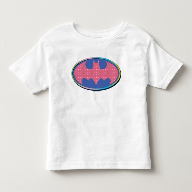 Camiseta De Bebé Batman | Pink Polka Dot Logo (Anverso)