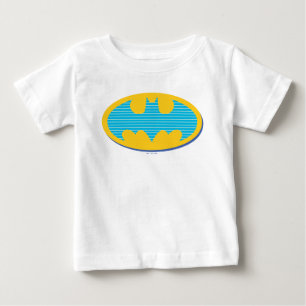 Camiseta De Bebé Batman   Símbolo de franjas cian