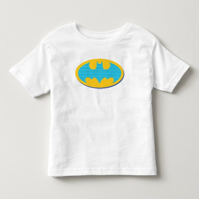 Camiseta De Bebé Batman | Símbolo de franjas cian (Anverso)