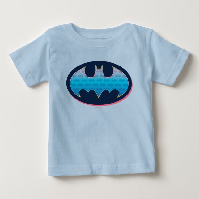 Camiseta De Bebé Batman | Símbolo rosa y azul (Anverso)