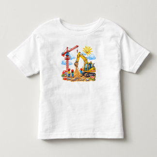 Camiseta De Bebé Baustellenscene mit Kran, Bagger und kleine Helfer