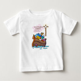 Camiseta De Bebé Bautismo: Personalización de la nieta arca de Noé