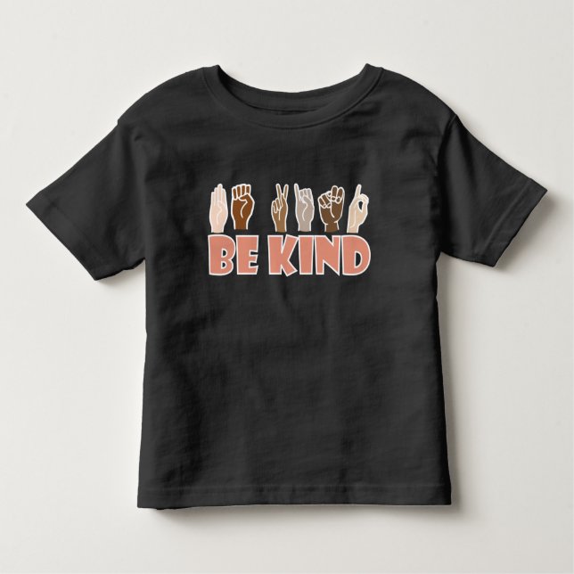Camiseta De Bebé Be Kind ASL American Rótulo Language (Anverso)