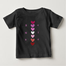 Camiseta De Bebé Be Mine Minimal Heart Stack Valentine T-Shirt
