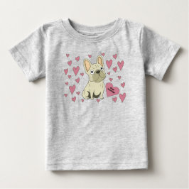 Camiseta De Bebé Be my Valentine, French Bulldog