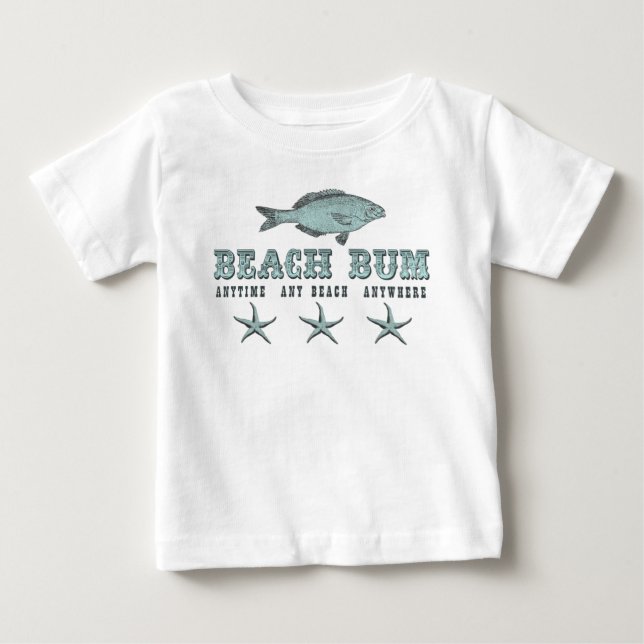 Camiseta De Bebé Beach Bum ~ En Cualquier Momento Cualquier Camiset (Anverso)