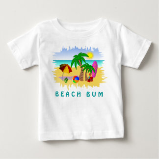 Camiseta De Bebé Beach Bum Sun Sea and Surf Fun Colorous Baby Tee