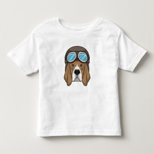 Camiseta De Bebé Beagle as Pilot with Pilot hat (Anverso)
