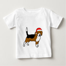 Camiseta De Bebé Beagle con el gorra de Santa