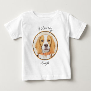 Camiseta De Bebé Beagle Hound Dog Pintura original de animales