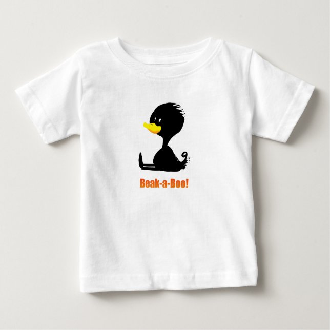 Camiseta De Bebé Beak-a-Boo! Cute Cartoon Duck with Funny Pun (Anverso)