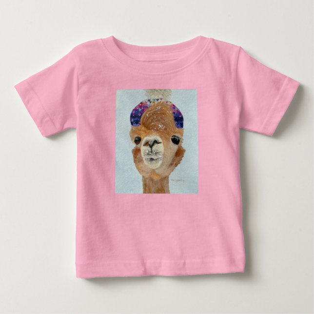 Camiseta De Bebé Beanie Llama (Anverso)