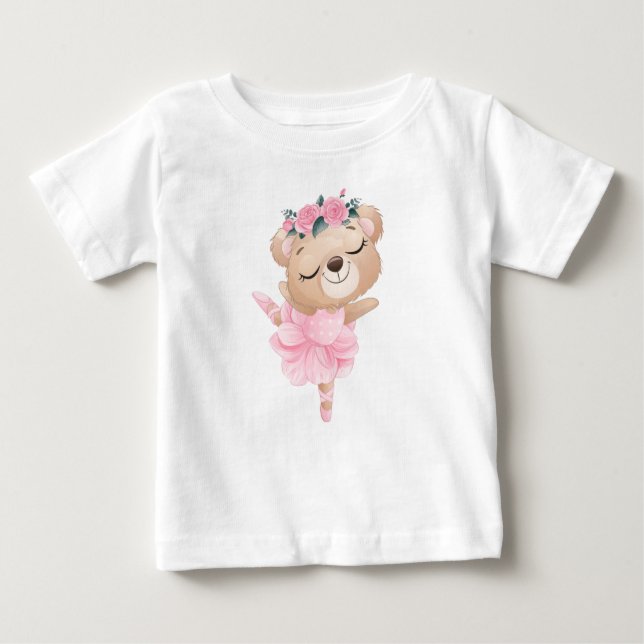 Camiseta De Bebé Bear Ballerina Baby T-Shirt (Anverso)