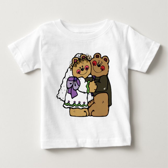 Camiseta De Bebé Bear Bride y Bear Groom (Anverso)