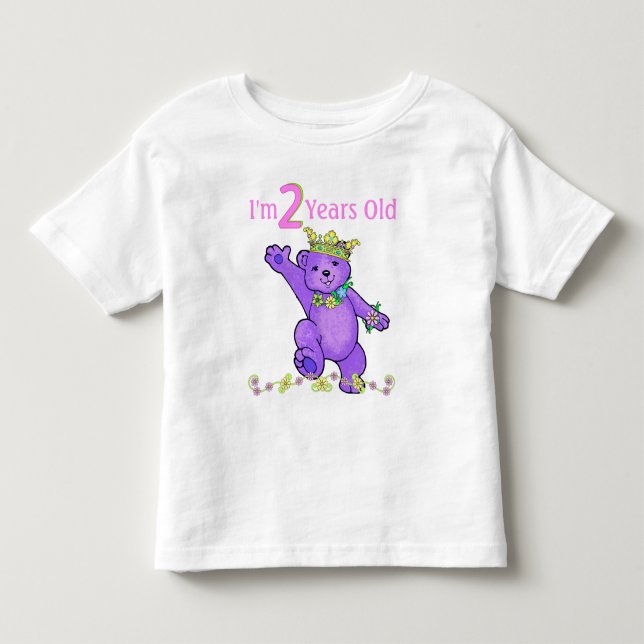 Camiseta De Bebé Bear de la princesa de cumpleaños de 2 años (Anverso)