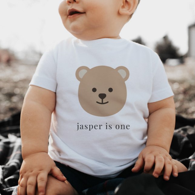 Camiseta De Bebé Bear Face 1er cumpleaños Baby Tshirt (Subido por el creador)