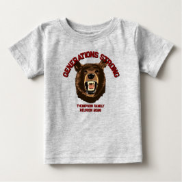 Camiseta De Bebé Bear “Generations Strong” Custom Family Reunion