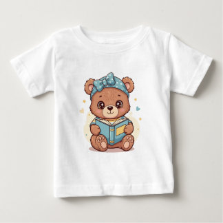 Camiseta De Bebé Bear leyendo un libro