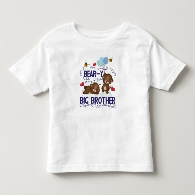 Camiseta De Bebé Bear y Muy Gran Hermano Parentesco Pun (Anverso)