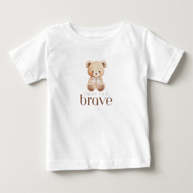 Camiseta De Bebé beary brave childhood cancer sick kids cute  (Anverso)