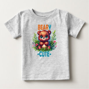 Camiseta De Bebé Beary Cute. Personalizado de Oso de Teddy sonriend