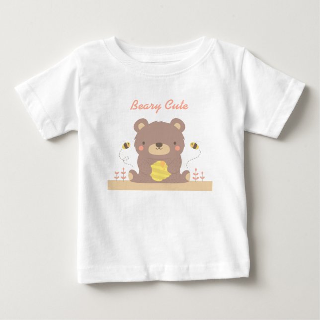 Camiseta De Bebé Beary Cute Woodland Pequeño Oso Para Bebés (Anverso)